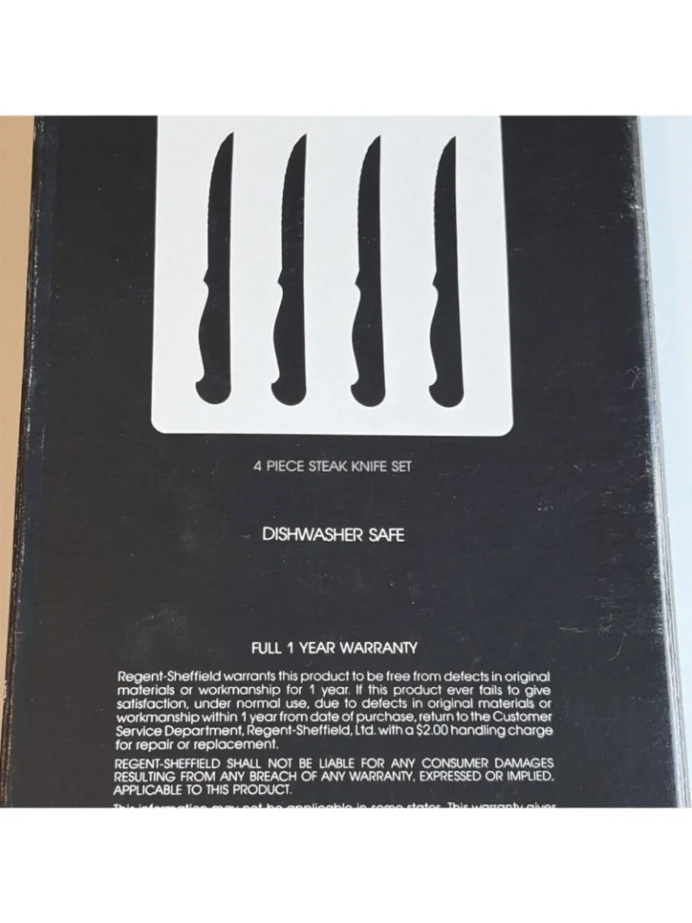 VTG Regent Sheffield England Steak Knives Knife Blue Acrylic Handle Set of 4 NEW